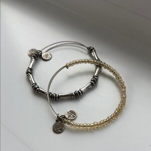 Alex & Ani Silver and Gold Beaded Bracelets (2 Bracelets)